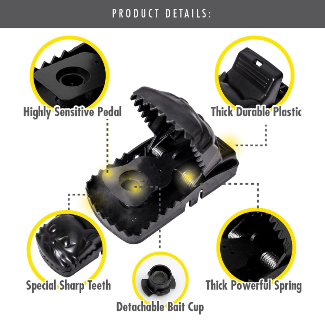 Heavy-Duty Black Mouse Trap 🐭💥 | Pack of 2