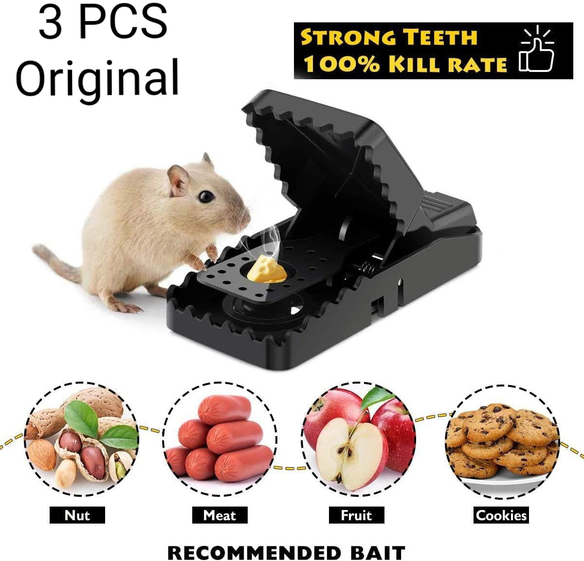 Heavy-Duty Black Mouse Trap 🐭💥 | Pack of 2