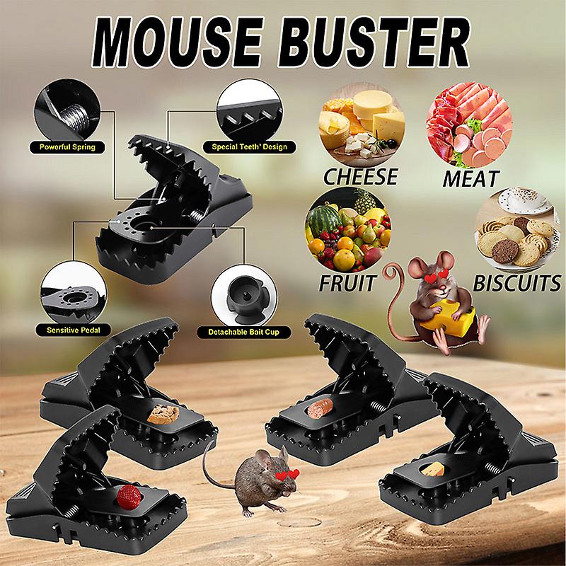 Heavy-Duty Black Mouse Trap 🐭💥 | Pack of 2